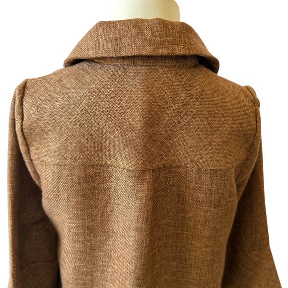 TUCKERNUCK AMELIA BASKET WEAVE SHIRT DRESS SWING SHAPE 3/4 SLEEVE POCKETS NEW XS - Picture 6 of 11